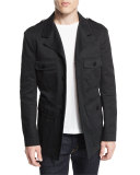 Vintage Wash Safari Jacket, Black