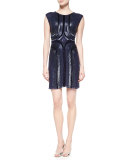Geometric Sequined Cocktail Dress
