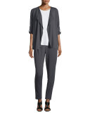 Terry Tab-Sleeve Cardigan