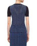 Short-Sleeve Eyelet-Back Pullover, Indigo/Denim