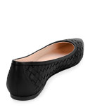 Intrecciato Napa Ballerina Flat, Black