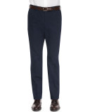Brando Dressy Cotton Trousers, Navy