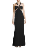 Eva Halter-Neck Cutout Bandeau Gown