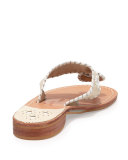 Palm Beach Whipstitch Thong Sandal, Bone/White