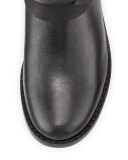 Cybele Leather Moto Bootie, Black