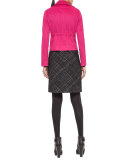 Drawstring-Waist Open Jacket, Pink