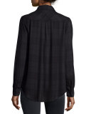 Hunter Plaid Long-Sleeve Shirt, Carbon/Black