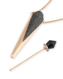 18K Rose Gold Diamond & Black Onyx Perfume Amulet Pendant Necklace