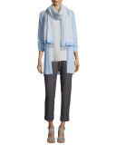 Sleek Ribbed Long Cardigan, Morning Glory 