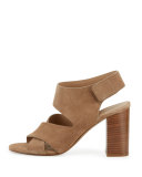 Farrah Suede Crisscross Sandal, Sand