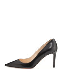 Leather Pointed-Toe 85mm Pump, Black (Nero)