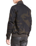 Batt Camo-Print Sports Bomber Jacket, Asfalt/Carbon Ao