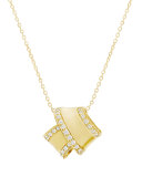 18K Yellow Gold Knot Pendant Necklace with Diamonds