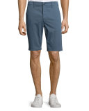 Flat-Front Trouser Shorts, Blue
