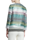 Eve Striped Open Jacket, Blue