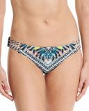 Warrior Reversible Strappy Swim Bottom, Deep Lake/Multi