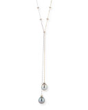 18k Pearl and Diamond Y-Drop Necklace