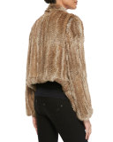 Open-Front Knitted Rabbit Jacket