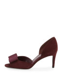 Boatelle Bow Suede Pump, Vino Bordeaux