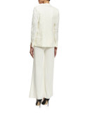 Washable Wide-Leg Pants, Cream 