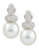 Avenue Diamond & White Pearl Earrings