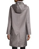 Hooded Tech-Fabric Jacket, Gray