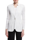 Textured Square One-Button Jacket 