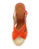 Jace Crisscross Slingback Wedge Sandal, Orange