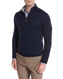 Merino Quarter-Zip Sweater, Navy
