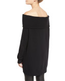 Knit Off-the-Shoulder Sweater, Black