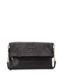 Bombe Fold-Over Clutch Bag, Black