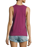 Henna Hamsa Muscle Tee, Wine