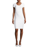 Tech-Cotton Sheath Dress, Off White