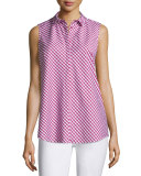 Nadi Sleeveless Check-Print Blouse, Sangaria Multi 