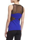 Throttle Mesh-Insert Sport Tank, Indigo