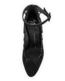 Bimba Suede Lace-Up 110mm Pump, Black