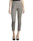 Tee Cropped High-Rise Gingham Trousers