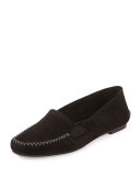 Speed Suede Moccasin Flat, Black