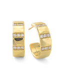18k Glamazon Stardust 3-Band Hoop Earrings with Diamonds