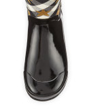Ranmoor Metallic Star Rubber Rain Boot, Black, Youth