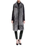 Shearling Leather-Pocket Sleeveless Coat, Flannel