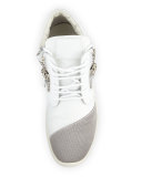 Double-Zip Lace-Up Trainer Sneaker