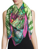 Multipattern Voile Square Scarf