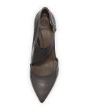 Jung Leather Chunky-Heel Pump, Black