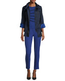 Bicolor Nylon Anorak Jacket, Navy/Blue Violet