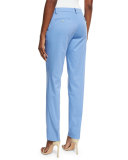 Straight-Leg Twill Pants, Light Blue