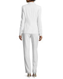 Long-Sleeve Two-Button Blazer, Off White