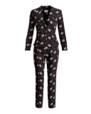 Stardust Onyx Button-Front Blazer, Black/Multi