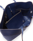 Block-T Leather Tote Bag, True Navy