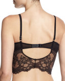 Chrystalle Lace Long-Line Bra, Black